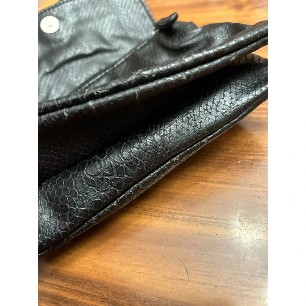 Vintage JL Black‎ Python Print Wristlet Wallet